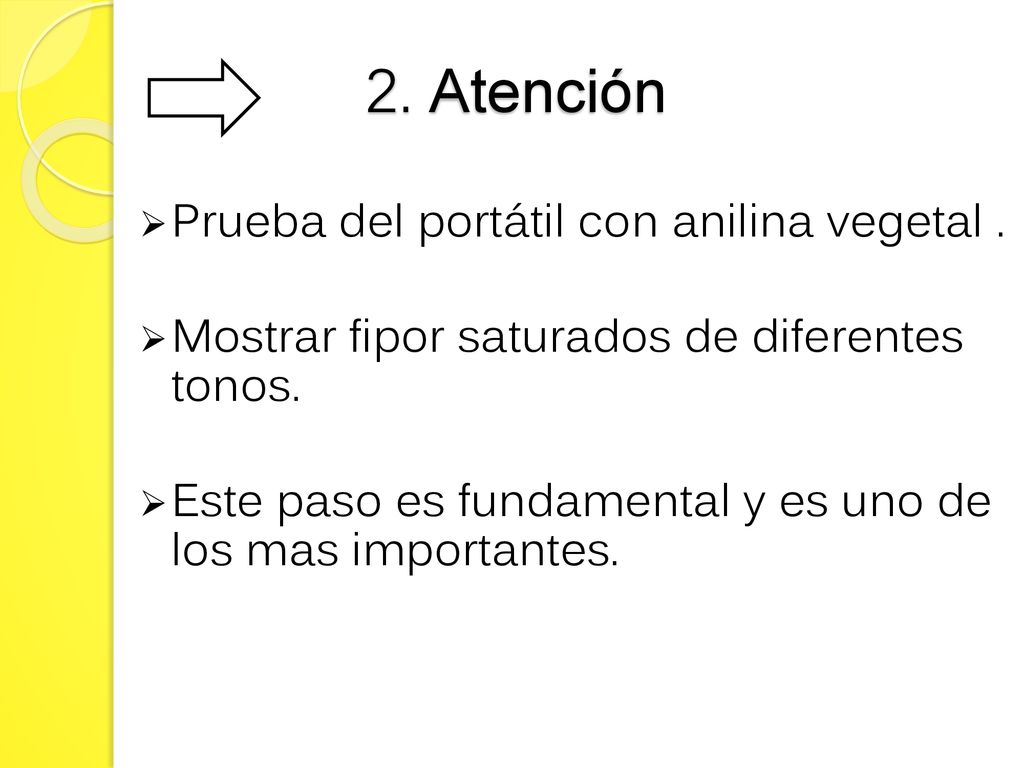 2. Atención Prueba del portátil con anilina vegetal .