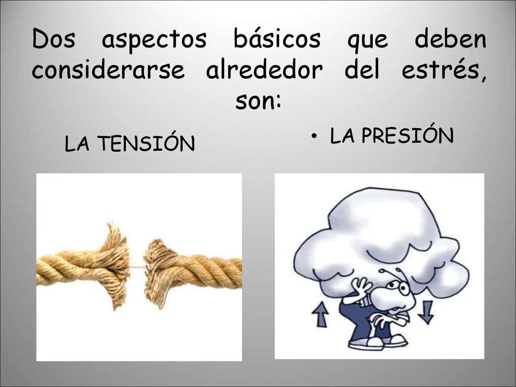 Dos aspectos básicos que deben considerarse alrededor del estrés, son: