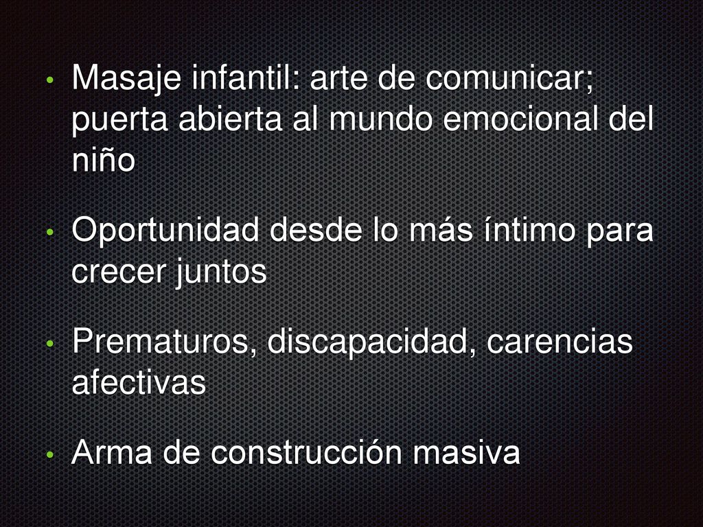 Masaje infantil: arte de comunicar; puerta abierta al mundo emocional del niño