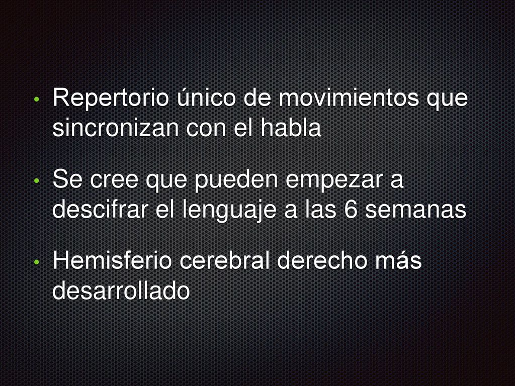 Repertorio único de movimientos que sincronizan con el habla