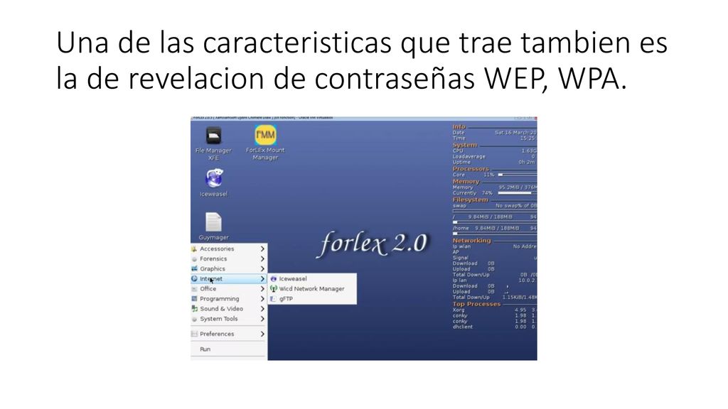Una de las caracteristicas que trae tambien es la de revelacion de contraseñas WEP, WPA.