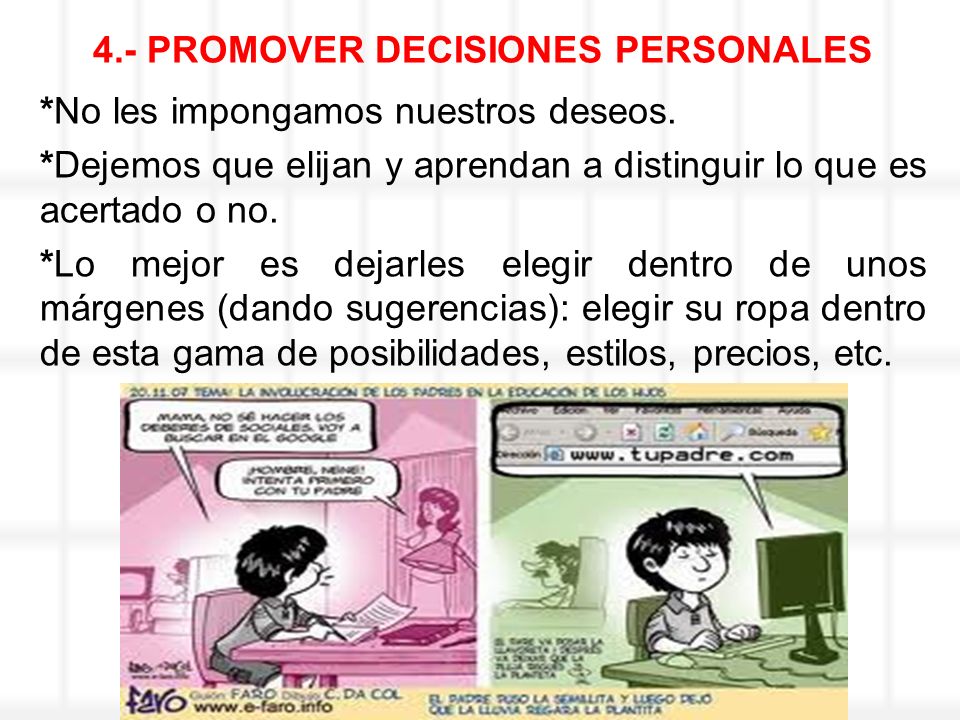 4.- PROMOVER DECISIONES PERSONALES