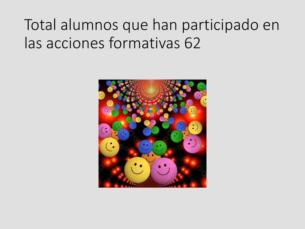 Total alumnos que han participado en las acciones formativas 62