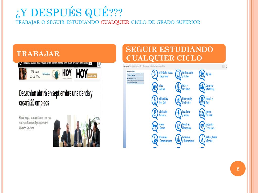 ¿Y DESPUÉS QUÉ TRABAJAR O SEGUIR ESTUDIANDO CUALQUIER CICLO DE GRADO SUPERIOR