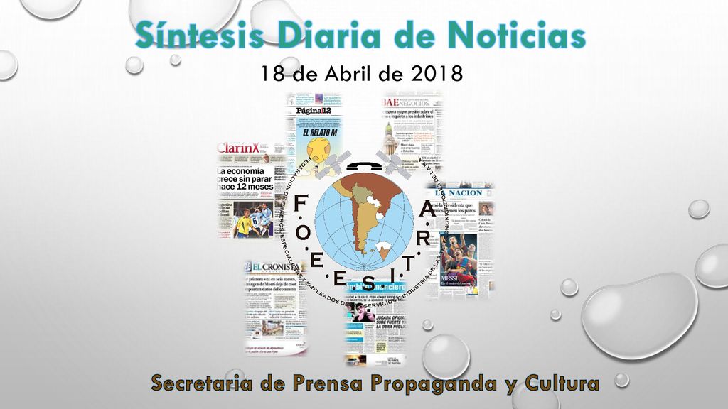 Síntesis Diaria de Noticias Secretaria de Prensa Propaganda y Cultura