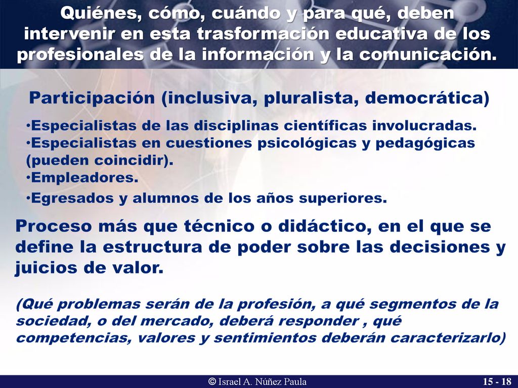 Participación (inclusiva, pluralista, democrática)