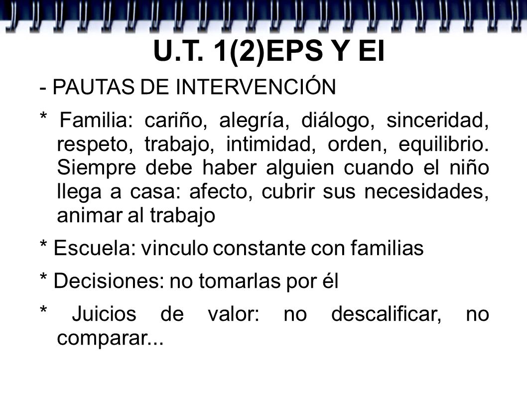U.T. 1(2)EPS Y EI - PAUTAS DE INTERVENCIÓN