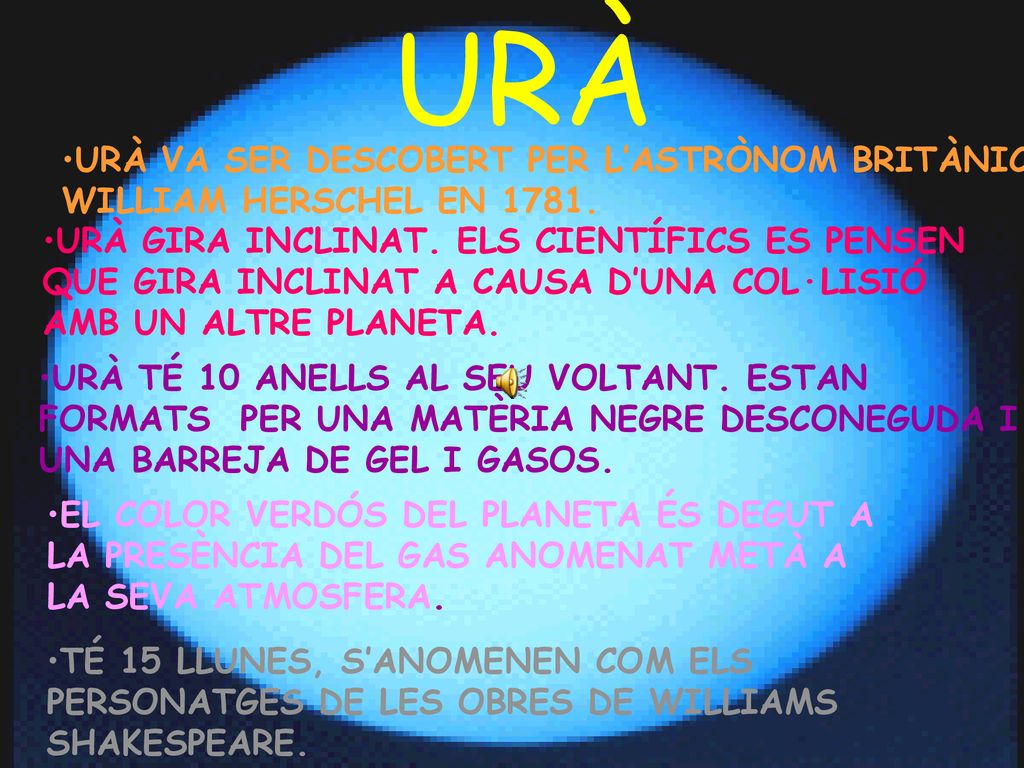 URÀ URÀ VA SER DESCOBERT PER L’ASTRÒNOM BRITÀNIC WILLIAM HERSCHEL EN