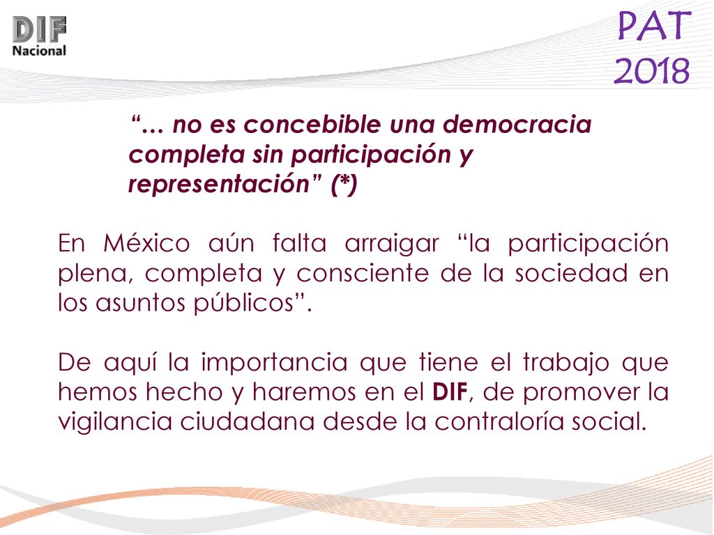 … no es concebible una democracia completa sin participación y representación (*)