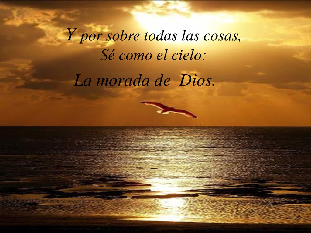 Y por sobre todas las cosas, Sé como el cielo: