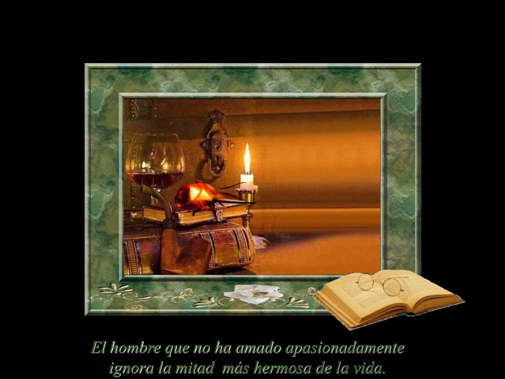 El hombre que no ha amado apasionadamente ignora la mitad más hermosa de la vida.