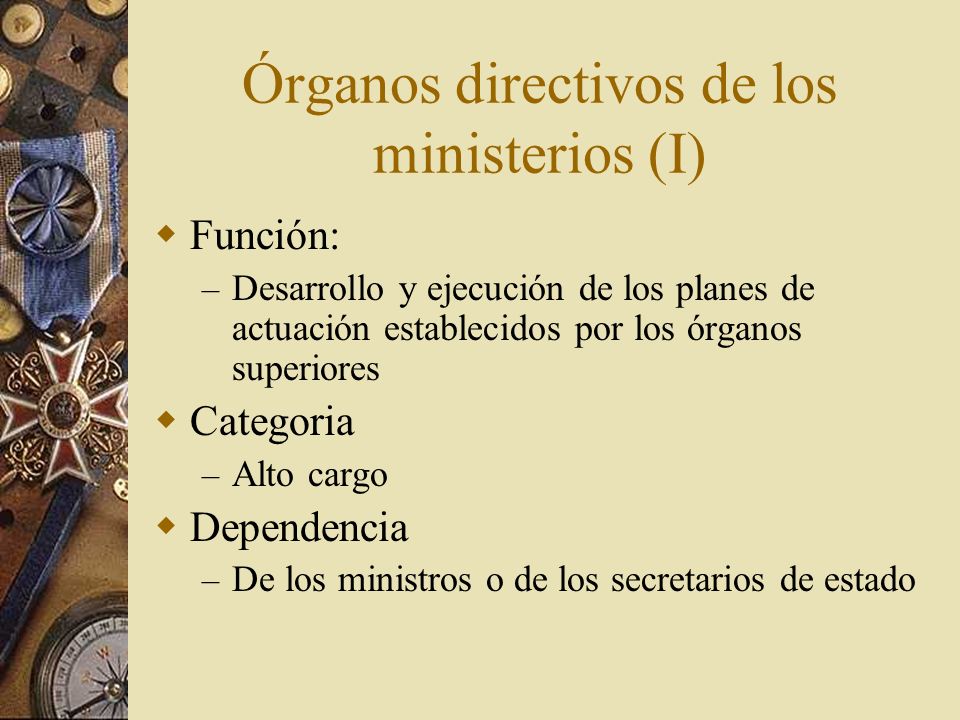 Órganos directivos de los ministerios (I)