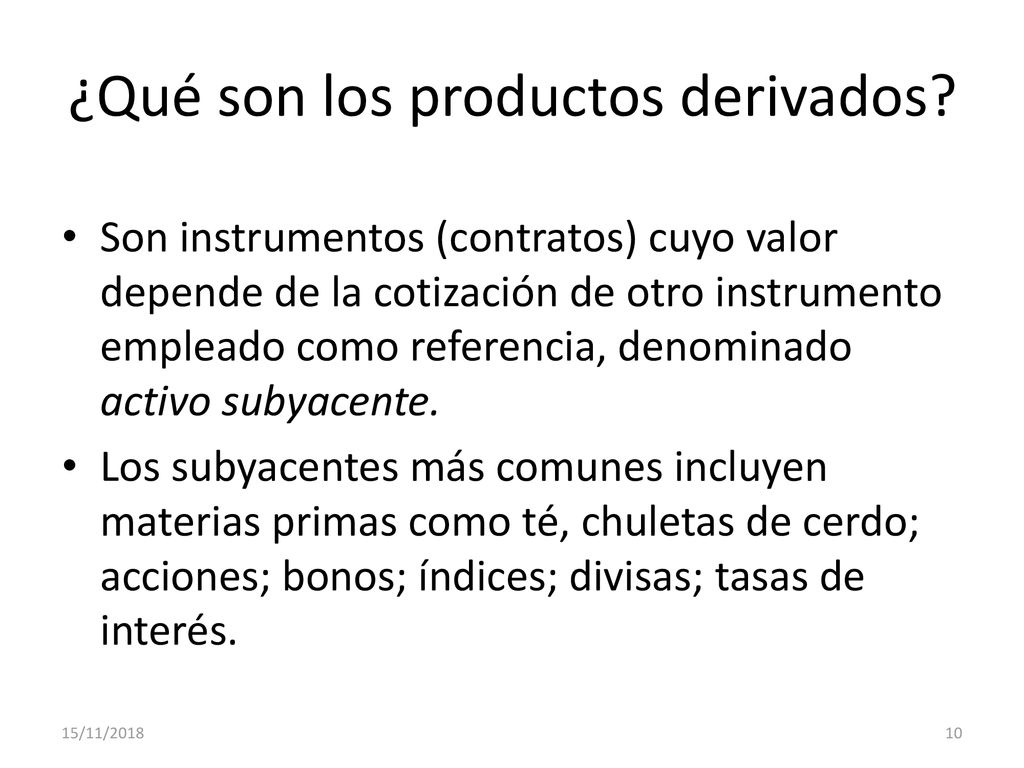 ¿Qué son los productos derivados