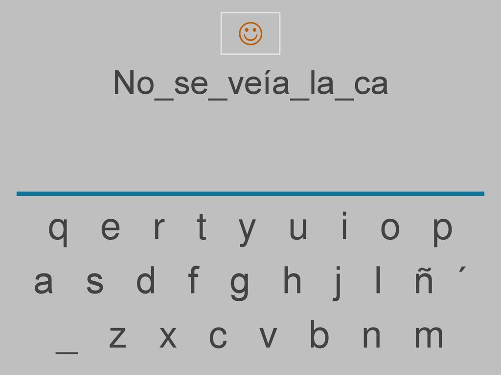 q e r t y u i o p a s d f g h j l ñ ´ _ z x c v b n m No_se_veía_la_ca