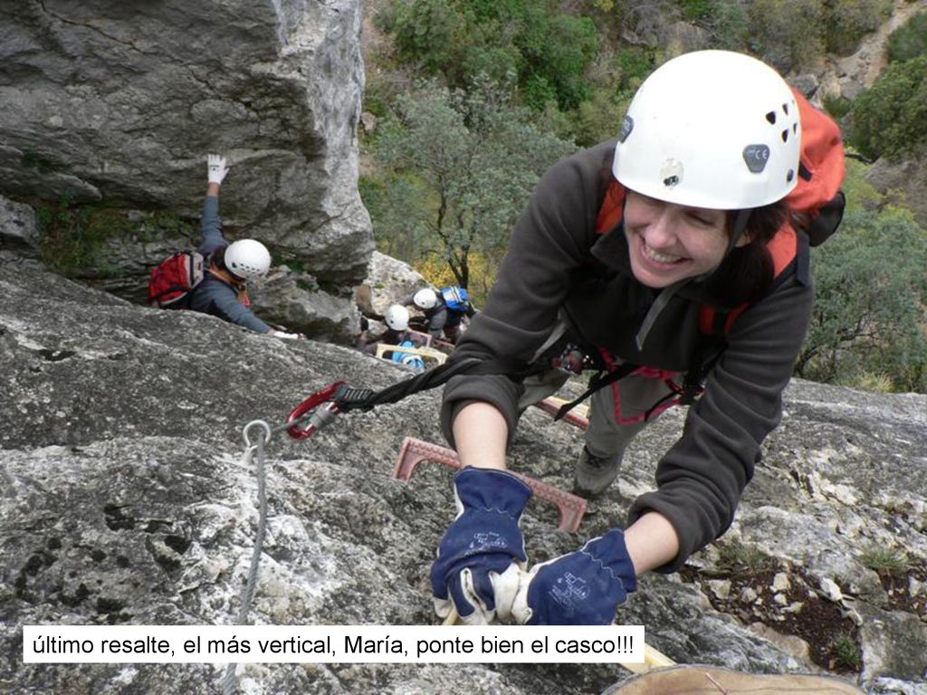 último resalte, el más vertical, María, ponte bien el casco!!!