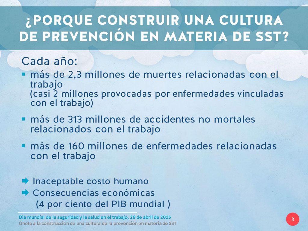 ¿PORQUE CONSTRUIR UNA CULTURA DE PREVENCIÓN EN MATERIA DE SST