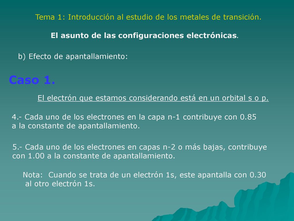 Tema 1: Introducción al estudio de los metales de transición.