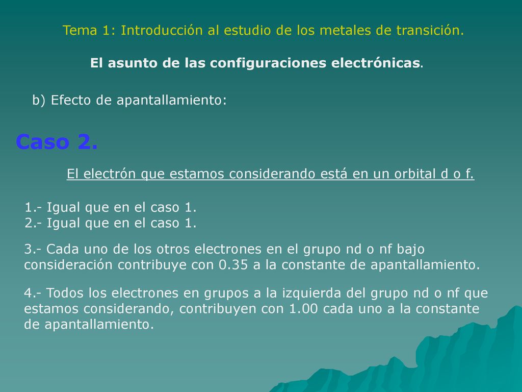 Tema 1: Introducción al estudio de los metales de transición.