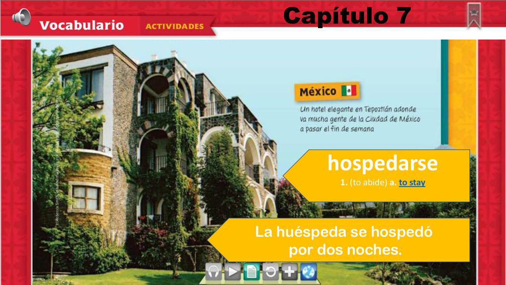 Capítulo 7 hospedarse La huéspeda se hospedó por dos noches.