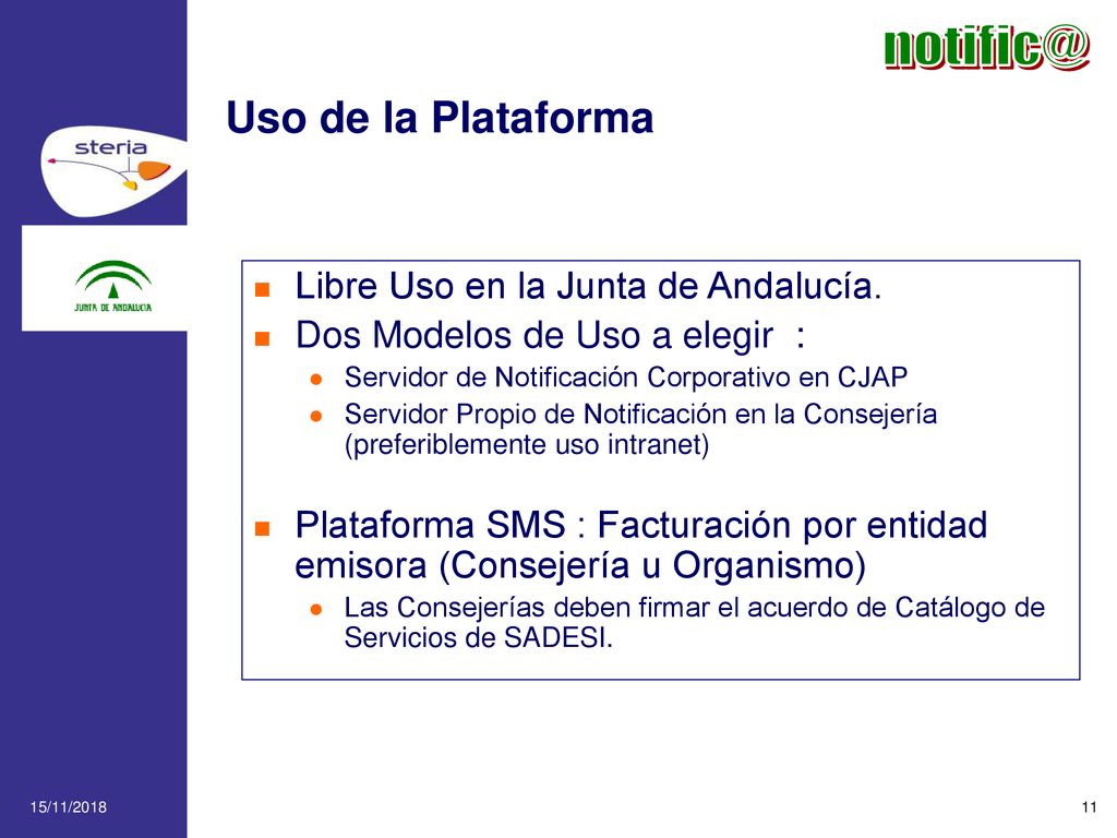 Uso de la Plataforma Libre Uso en la Junta de Andalucía.