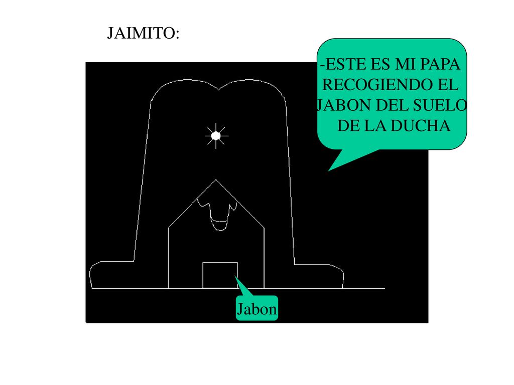 JAIMITO: -ESTE ES MI PAPA RECOGIENDO EL JABON DEL SUELO DE LA DUCHA Jabon