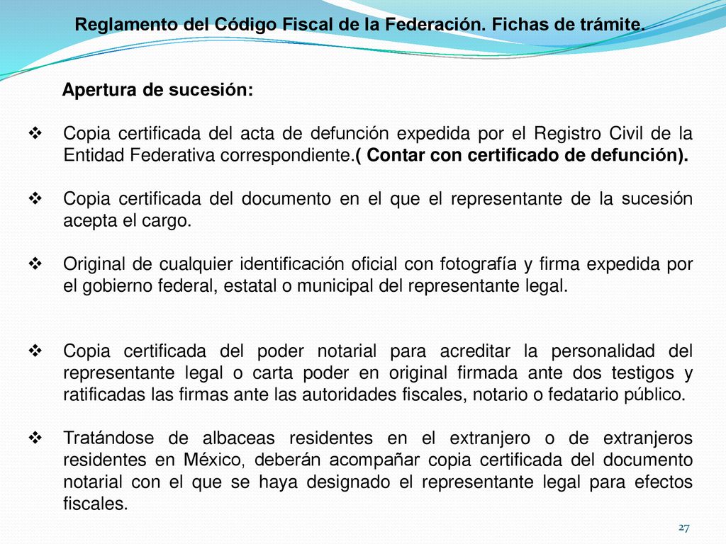 Reglamento del Código Fiscal de la Federación. Fichas de trámite.