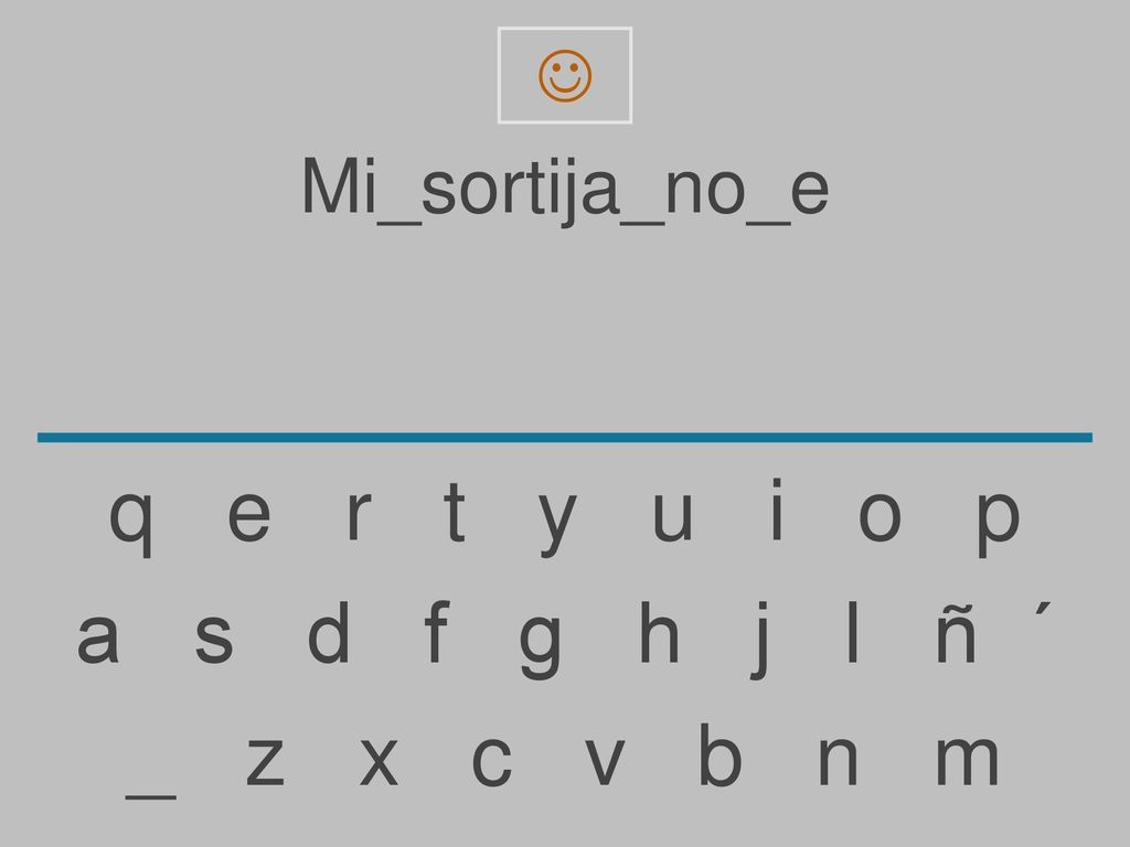 q e r t y u i o p a s d f g h j l ñ ´ _ z x c v b n m Mi_sortija_no_e