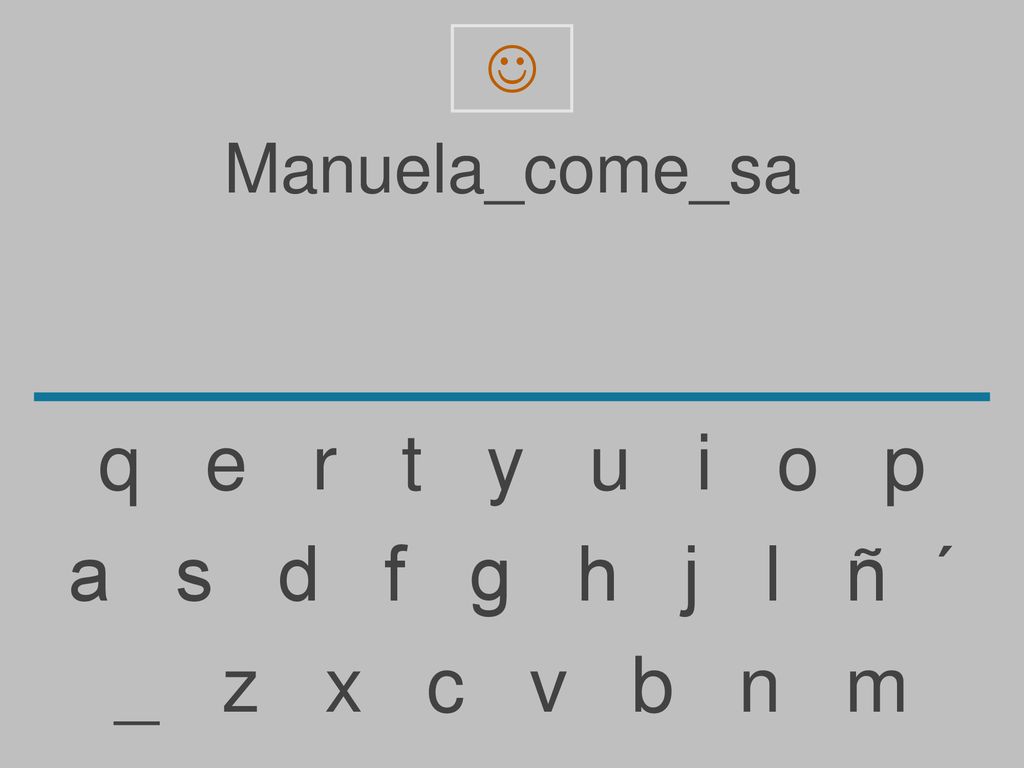 q e r t y u i o p a s d f g h j l ñ ´ _ z x c v b n m Manuela_come_sa