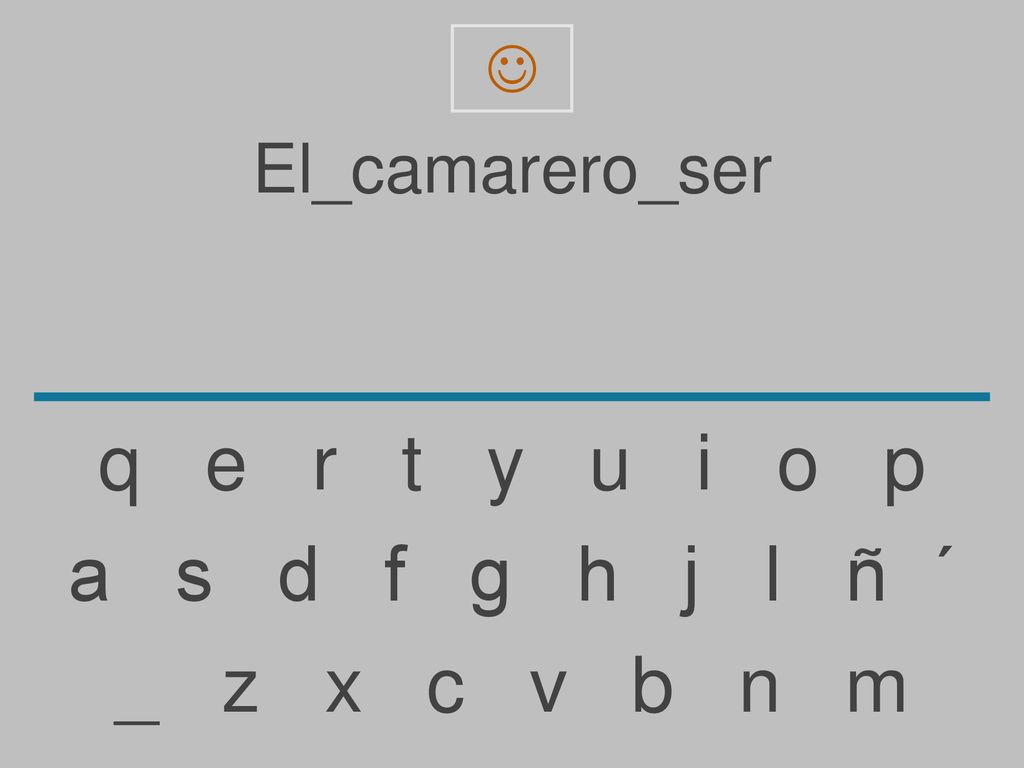 q e r t y u i o p a s d f g h j l ñ ´ _ z x c v b n m El_camarero_ser