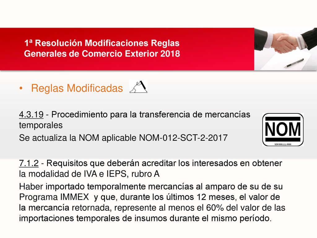 1ª Resolución Modificaciones Reglas Generales de Comercio Exterior 2018