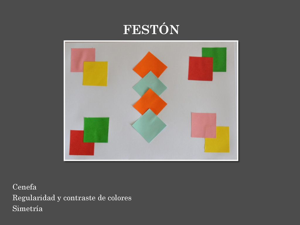 FESTÓN Cenefa Regularidad y contraste de colores Simetría