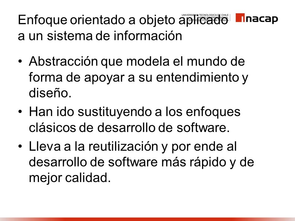 Enfoque orientado a objeto aplicado a un sistema de información