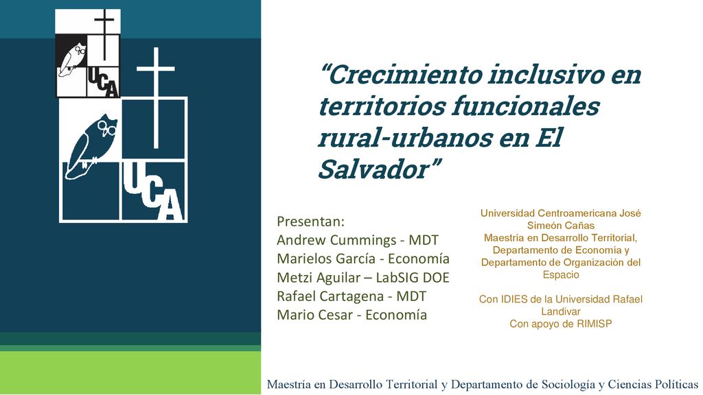 Crecimiento inclusivo en territorios funcionales rural-urbanos en El Salvador