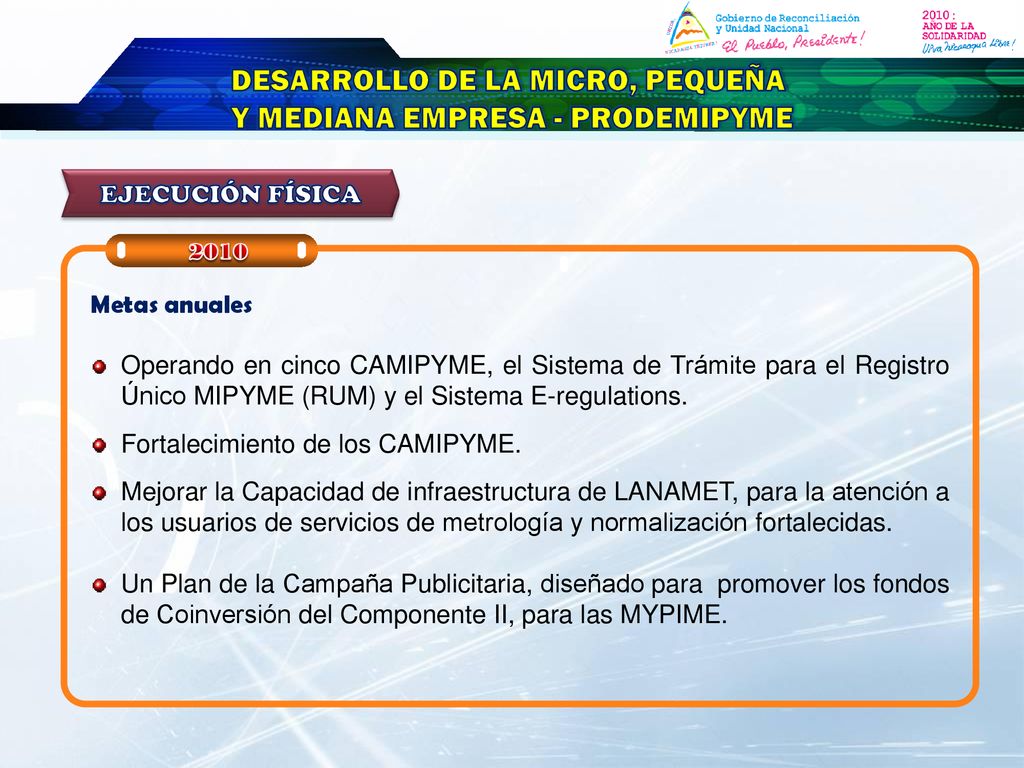 DESARROLLO DE LA MICRO, PEQUEÑA Y MEDIANA EMPRESA - PRODEMIPYME