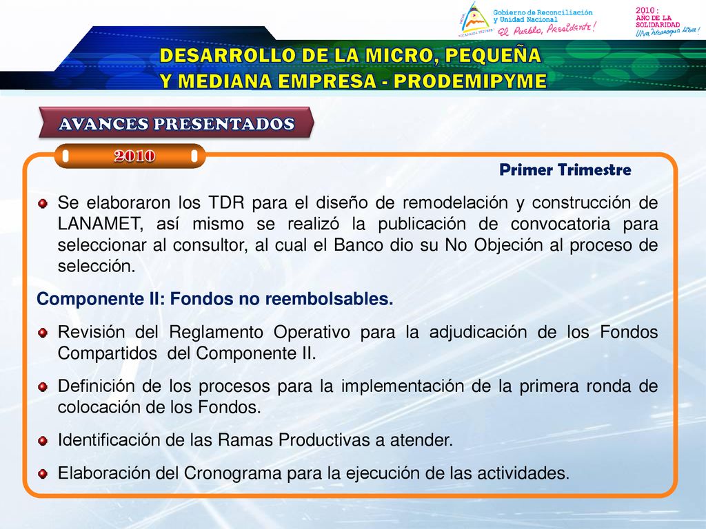 DESARROLLO DE LA MICRO, PEQUEÑA Y MEDIANA EMPRESA - PRODEMIPYME