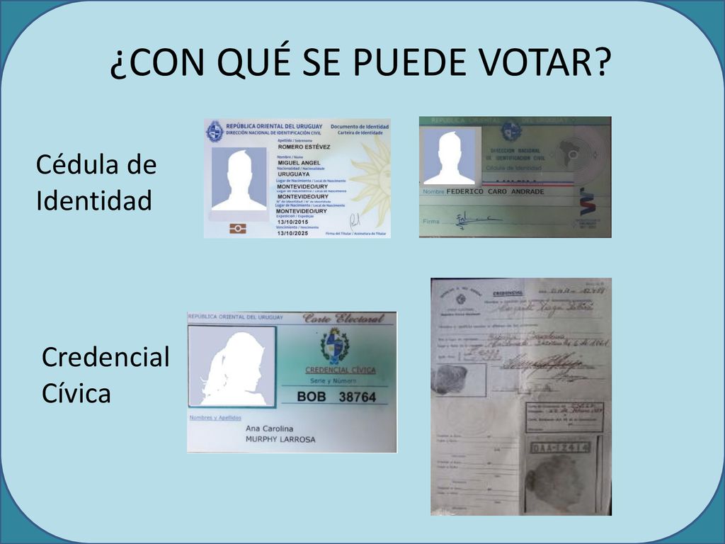 ¿CON QUÉ SE PUEDE VOTAR Cédula de Identidad Credencial Cívica