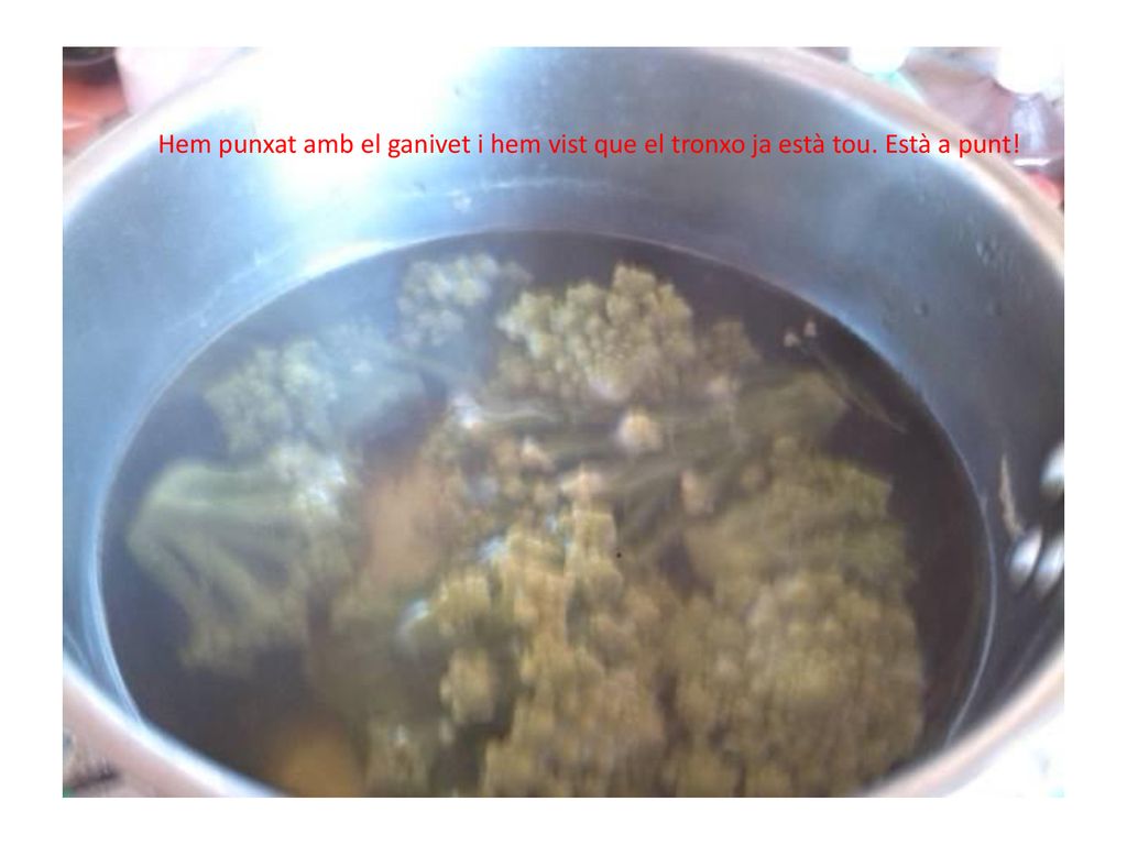 Hem punxat amb el ganivet i hem vist que el tronxo ja està tou