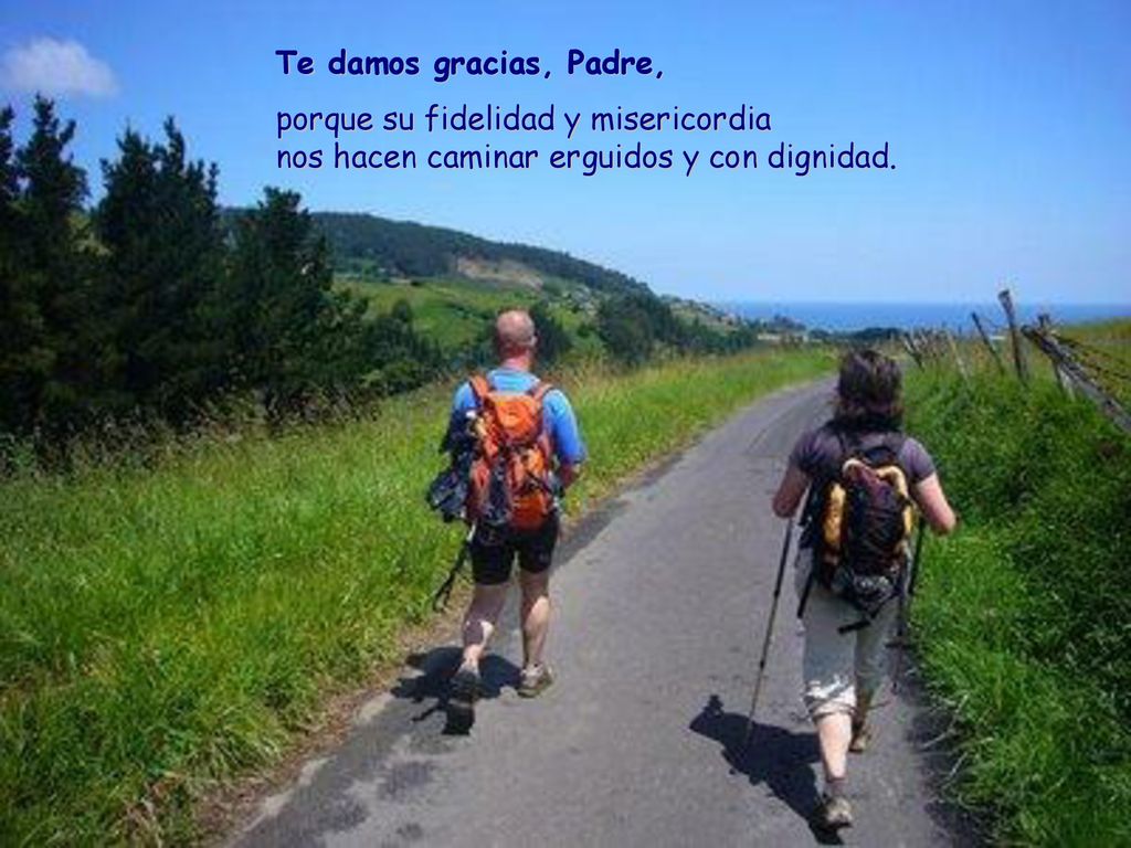 Te damos gracias, Padre, porque su fidelidad y misericordia nos hacen caminar erguidos y con dignidad.