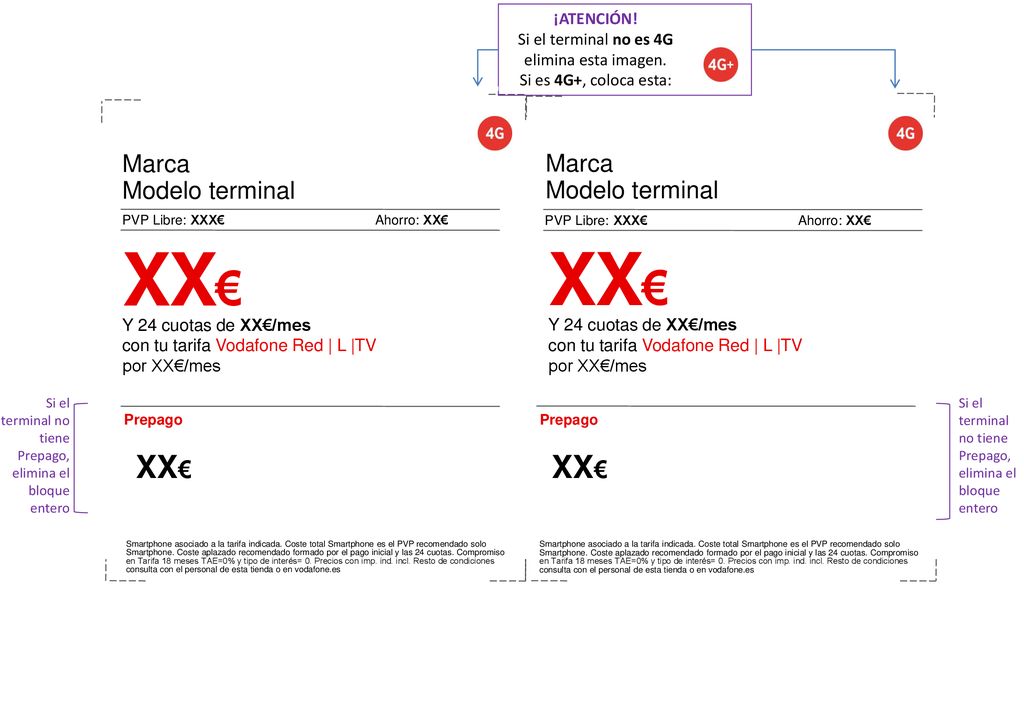 XX€ XX€ XX€ XX€ Marca Modelo terminal Marca Modelo terminal