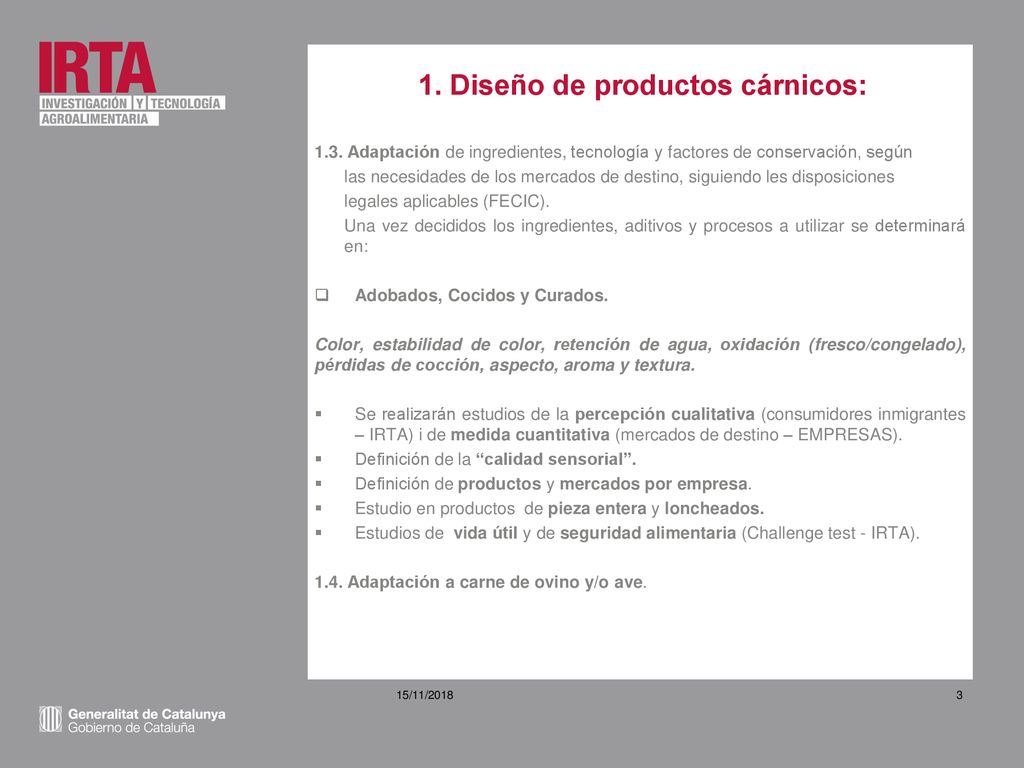 1. Diseño de productos cárnicos: