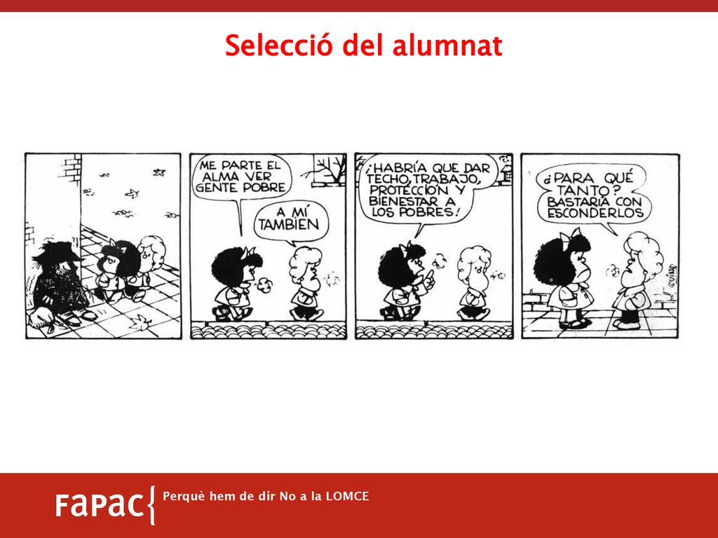 Selecció del alumnat Perquè hem de dir No a la LOMCE