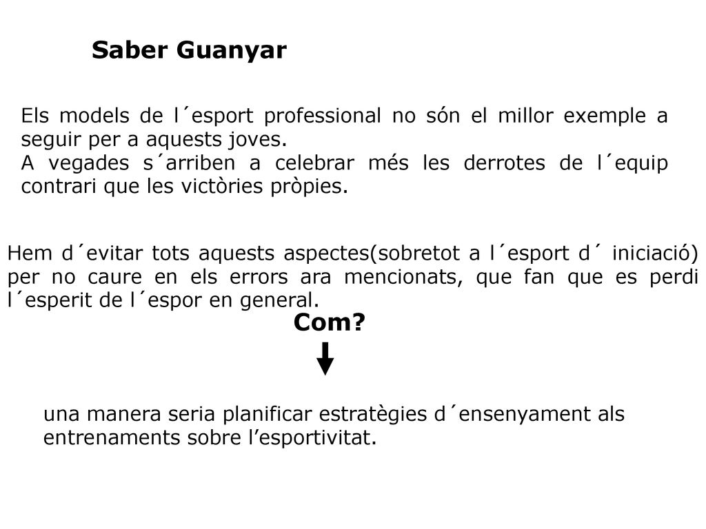 Saber Guanyar Els models de l´esport professional no són el millor exemple a seguir per a aquests joves.
