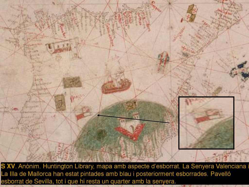 S XV. Anònim. Huntington Library, mapa amb aspecte d’esborrat