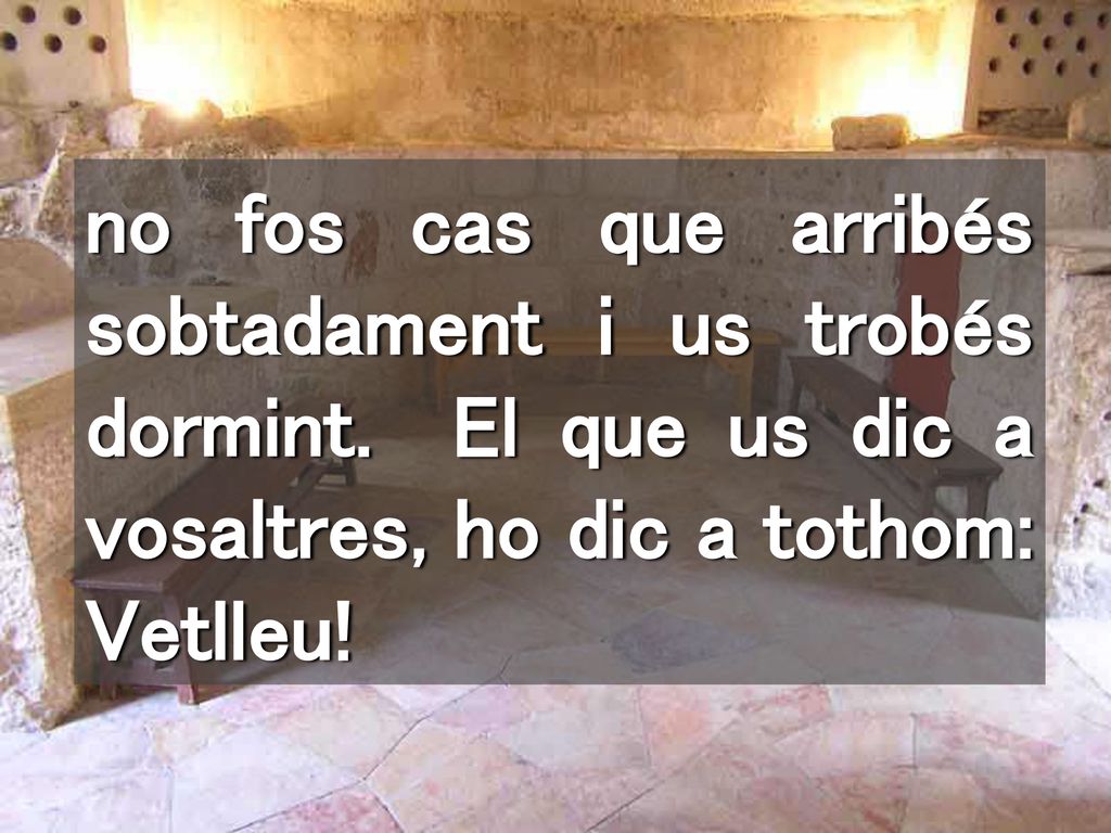 no fos cas que arribés sobtadament i us trobés dormint