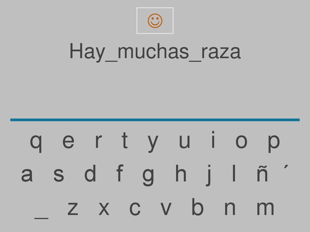 q e r t y u i o p a s d f g h j l ñ ´ _ z x c v b n m Hay_muchas_raza