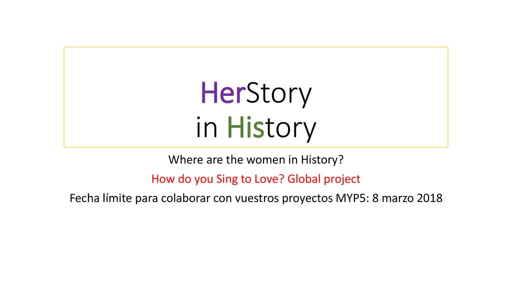 HerStory in History Where are the women in History