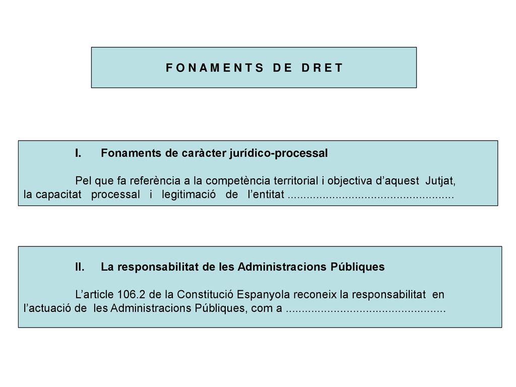 F O N A M E N T S D E D R E T Fonaments de caràcter jurídico-processal.