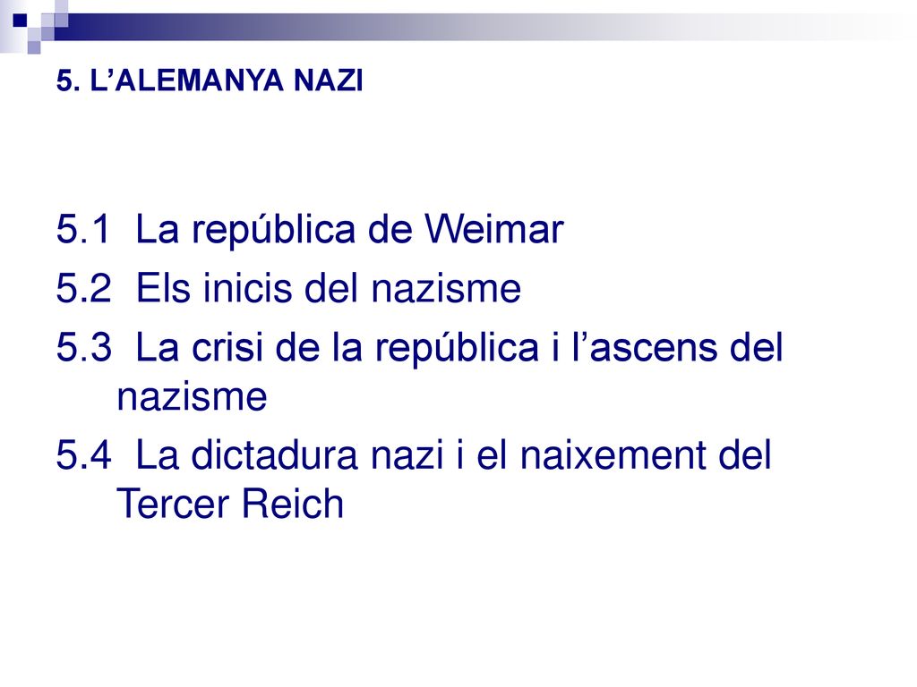 5.3 La crisi de la república i l’ascens del nazisme