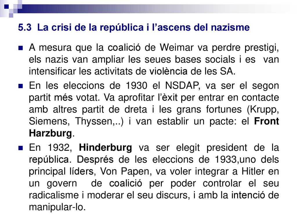 5.3 La crisi de la república i l’ascens del nazisme