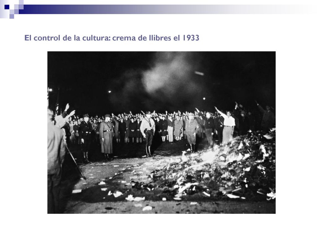 El control de la cultura: crema de llibres el 1933